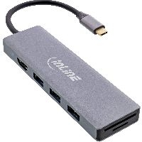 InLine® USB 3.2 USB-C Multi Hub (3x USB-A 5Gb/s + USB-C (PD 100W), Cardreader, HDMI 4K@30Hz), OTG, M