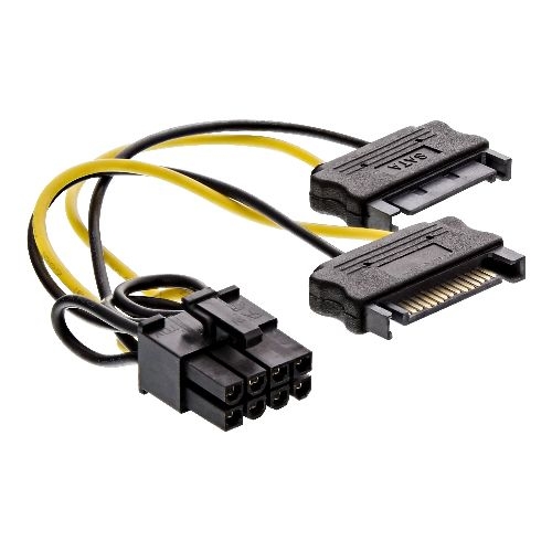 InLine® Stromadapter intern, 2x SATA zu 8pol für PCIe (PCI-Express) Grafikkarten 26628D
