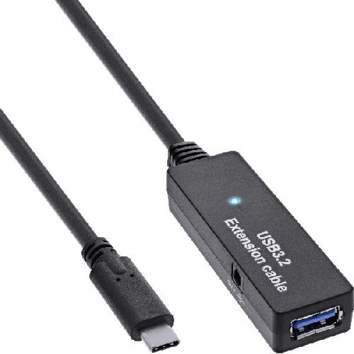 InLine® USB 3.2 Gen.1 Aktiv-Verlängerung, USB-C Stecker an USB-A Buchse, 5m 35650D