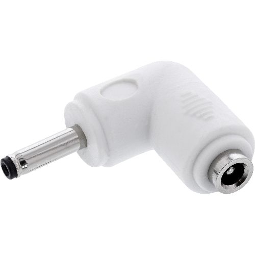 InLine® DC Adapter, 3,5 x 1,35 mm, Stecker/Buchse, gewinkelt, weiß 26899G