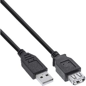 InLine® USB 2.0 Verlängerung, Stecker / Buchse, Typ A, schwarz, 0,5m 34650B