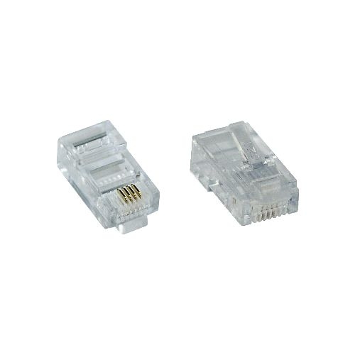 InLine® Modularstecker 8P4C RJ45 zum Crimpen auf Flachkabel (ISDN) 100er Pack 73098L