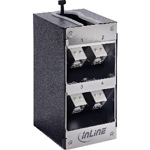 InLine® Verteilerkasten 4-Port Cat.6A Wand-/Hutschiene inkl. Keystone-Module 76203N