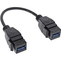 InLine® USB 3.2 Gen1 2x Keystone Adapterkabel, 2x USB A Keystone Buchse, 0,2m 76206D