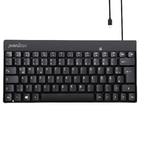 Perixx PERIBOARD-422 DE, Mini USB-C Tastatur kabelgebunden, schwarz 57150L