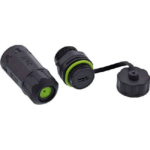 InLine® USB-C-Kabelkupplung, kurz, IP68, 2x USB-C Buchse, geschirmt 69927M
