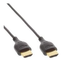 InLine® HDMI Superslim Kabel A an A, HS mit Eth., Premium, schwarz / gold, 0,5m 17555S