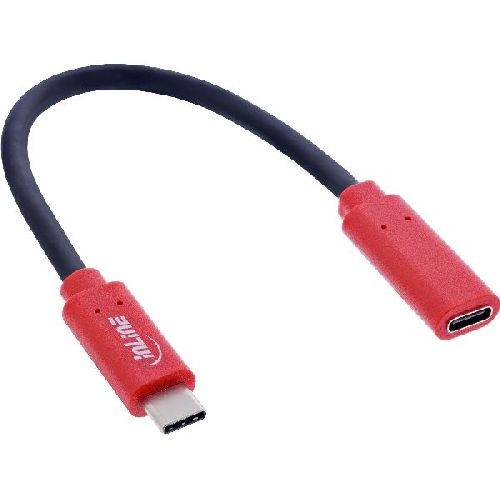 InLine® USB-Datenblocker, Adapterkabel USB-C Stecker an Buchse, 0,2 m, 240 W PD 31654