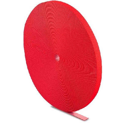 LABEL THE CABLE LTC PRO Roll Strap, doppelseitige Klettbandrolle, 25m, rot 59935E
