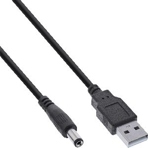 InLine® USB DC Stromadapterkabel, USB A Stecker zu DC 5,5x2,10mm Hohlstecker, sc 26806G