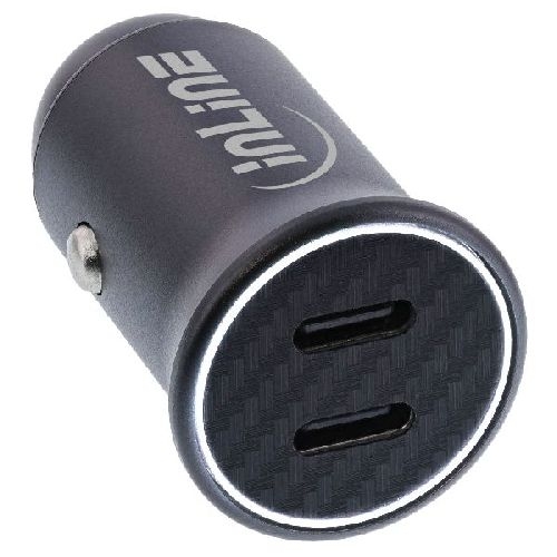 InLine® USB KFZ Stromadapter Power Delivery, 2x USB-C, schwarz, max. 33W 31502Y