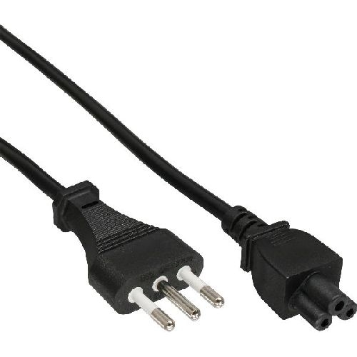 InLine® Netzkabel für Notebook, Italien, 3pol Kupplung, 2,0m 16656S