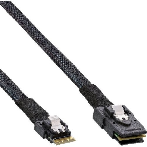 InLine® Slim SAS Kabel, SFF-8654 zu Mini SAS SFF-8087, 12Gb/s, 0.5m 27645A