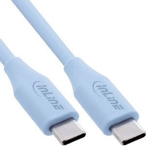 InLine® USB 2.0 Kabel, USB-C Schnellladekabel 100W, Eisbonbon/blau 0,5m 35895B