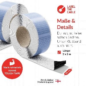 Label-The-Cable LTC Tough Tape Strap, Outdoor Klettbandrolle 50mm, weiß, 5m 59937F
