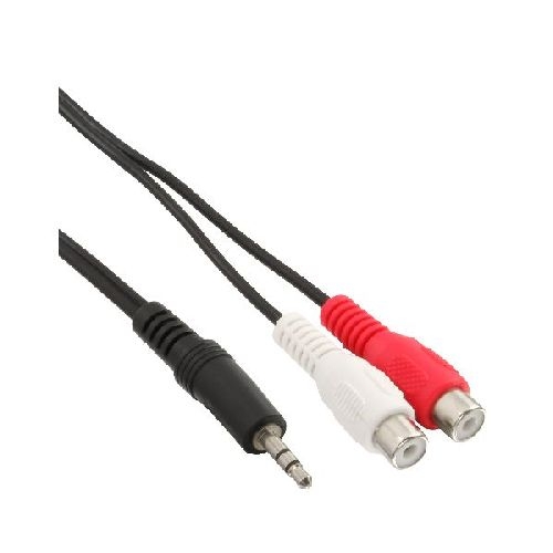 InLine® Cinch/Klinke Kabel, 2x Cinch Buchse an 3,5mm Klinke Stecker, 2m 89941