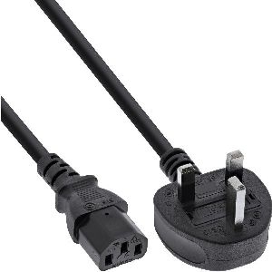 InLine® Netzkabel, Netzstecker England auf Kaltgerätestecker C13, 1,0m 16651P