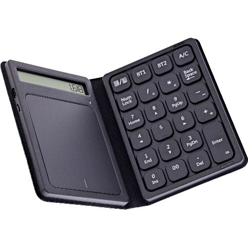 InLine® Bluetooth Nummernblock mit Touchpad, Display, faltbar, schwarz 55379G