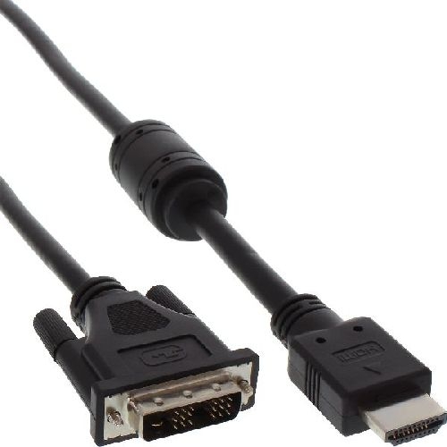 InLine® HDMI-DVI Adapterkabel, 19pol Stecker auf 18+1 Stecker, mit Ferrit, 1,8m 17662