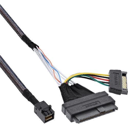 InLine® U.2 Anschlusskabel, SSD mit U.2 (SFF-8639) an SFF-8643 + Strom, 0,5m 29620A