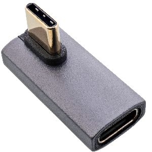 InLine® USB4 Adapter, USB-C Stecker/Buchse vertikal rechts/links gewinkelt 35900H
