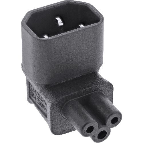 InLine® Netzadapter IEC 60320 C14 / C5, oben/unten gewinkelt, 3pol Kaltgeräte 16723G