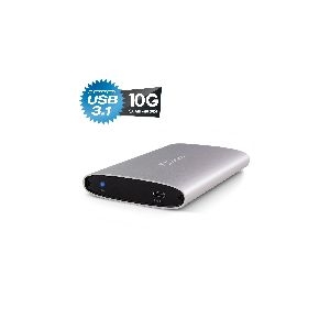 FANTEC ALU-25U31 2,5" USB 3.2 Aluminium Gehäuse für SATA HDD/SSD, silber 00029F