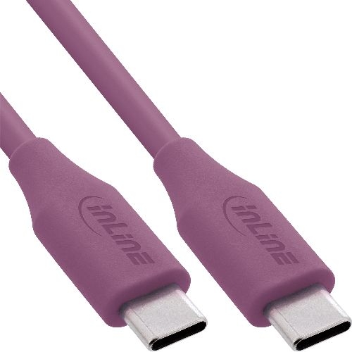 InLine® USB 2.0 Kabel, USB-C Schnellladekabel 100W, Wild Berry/violett 1m 35891P
