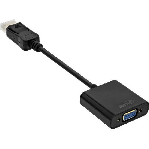 InLine® Basic DisplayPort zu VGA Adapterkabel, schwarz, 0,15m 17197B