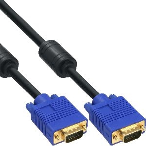 InLine® S-VGA Kabel, 15pol HD Stecker / Stecker, schwarz, 2m 17719T