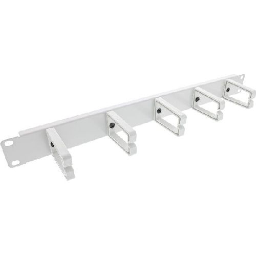 InLine® 19 Kabelführungspanel, 5 Kunststoffbügel, RAL 7035, grau 19110P