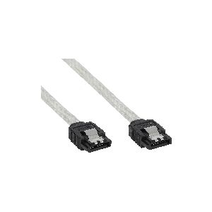 InLine® SATA 6Gb/s Kabel rund, mit Lasche, 0,3m 27303R