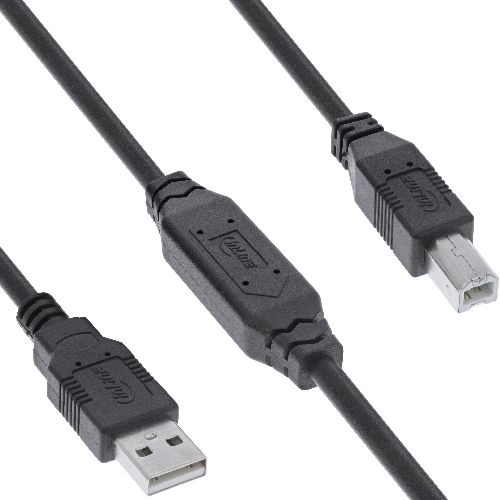 InLine® USB 2.0 Aktiv-Kabel, USB-A Stecker zu USB-B Stecker, 15m 34512A
