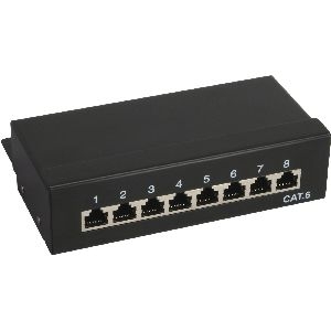 InLine® Patchfeld Cat.6 8-fach, Desktop, schwarz, RAL9005 76208