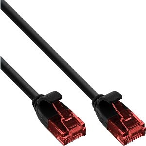 InLine® Slim Patchkabel, U/UTP, Cat.6, schwarz, 0,3m 71233S