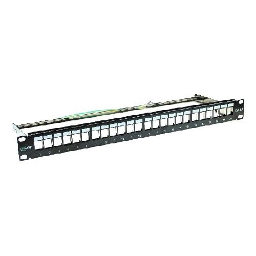 InLine® Patchfeld Leerblech 24-fach, für Keystone Snap-In 19/1HE, schwarz 76824B