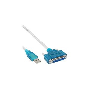 InLine® USB zu 25pol parallel, Drucker-Adapterkabel, 1,8m 33397I