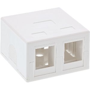 InLine® Anschlussdose Aufputz für 2x Keystone RJ45 Buchse, weiß 76202B
