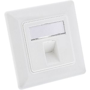 InLine® Rahmenset für 1x RJ45 Bu/LSA Einsatz, Keystone SNAP-In, weiß RAL9010 76201Y