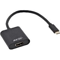 InLine® USB Display Konverter, USB-C Stecker zu HDMI Buchse (DP Alt Mode), 4K/60Hz, schwarz, 0.2m 64