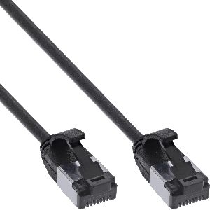 InLine® Patchkabel slim, U/FTP, Cat.8.1, TPE halogenfrei, schwarz, 10m 75300S