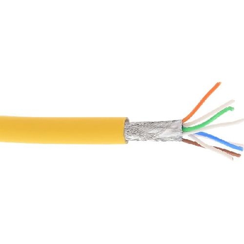 InLine® Patchkab., S/FTP (PiMf), Cat.6A, 500MHz, halogenfrei, Kupfer, gelb, 100m 76899Y