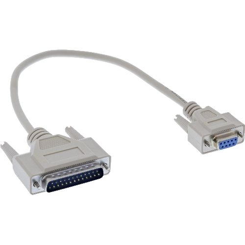 InLine® Serielles Kabel 9pol Buchse an 25pol Stecker, 0,33m S-19255A
