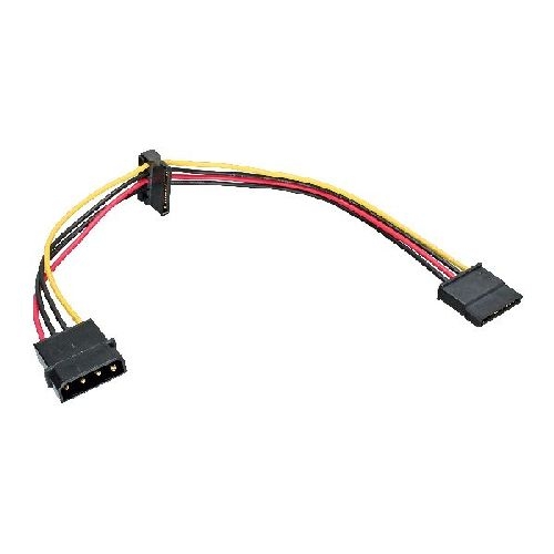InLine® Strom Kabel intern, 1x 13,34cm (5,25) an 2x 15pol SATA, 0,30m 29672C