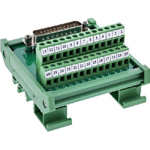 InLine® D-Sub 25 Terminalblock, Stecker, Schraubklemme, Hutschiene, nummeriert 92502I