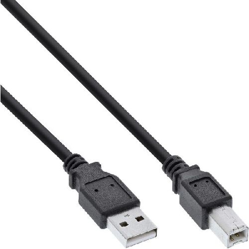 70er B-Pack InLine® USB 2.0 Kabel, A an B, schwarz, 2m B-34520X