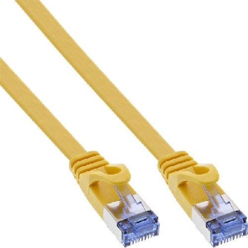 InLine® Patchkabel flach, U/FTP, Cat.6A, gelb, 1m 71801Y