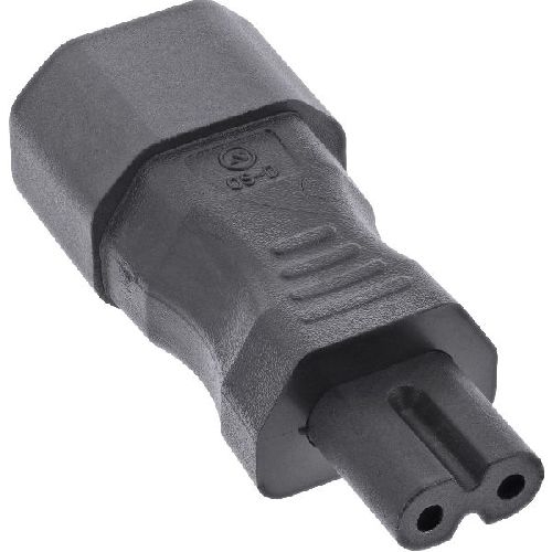 InLine® Netzadapter IEC 60320 C14 / C7, 3pol. Kaltgeräte zu 2pol. 16723C