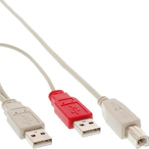 InLine® USB 2.0 Y-Anschlußkabel, 2x Stecker A an Stecker B, 1,0m 34510X