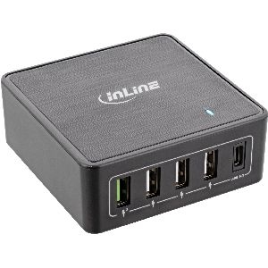 InLine® PD + QC 3.0 USB Netzteil, Ladegerät, 4x USB A + USB-C, 60W 31515I